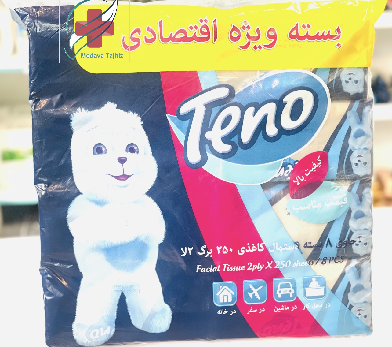دستمال کاغذی  8 تایی تنو