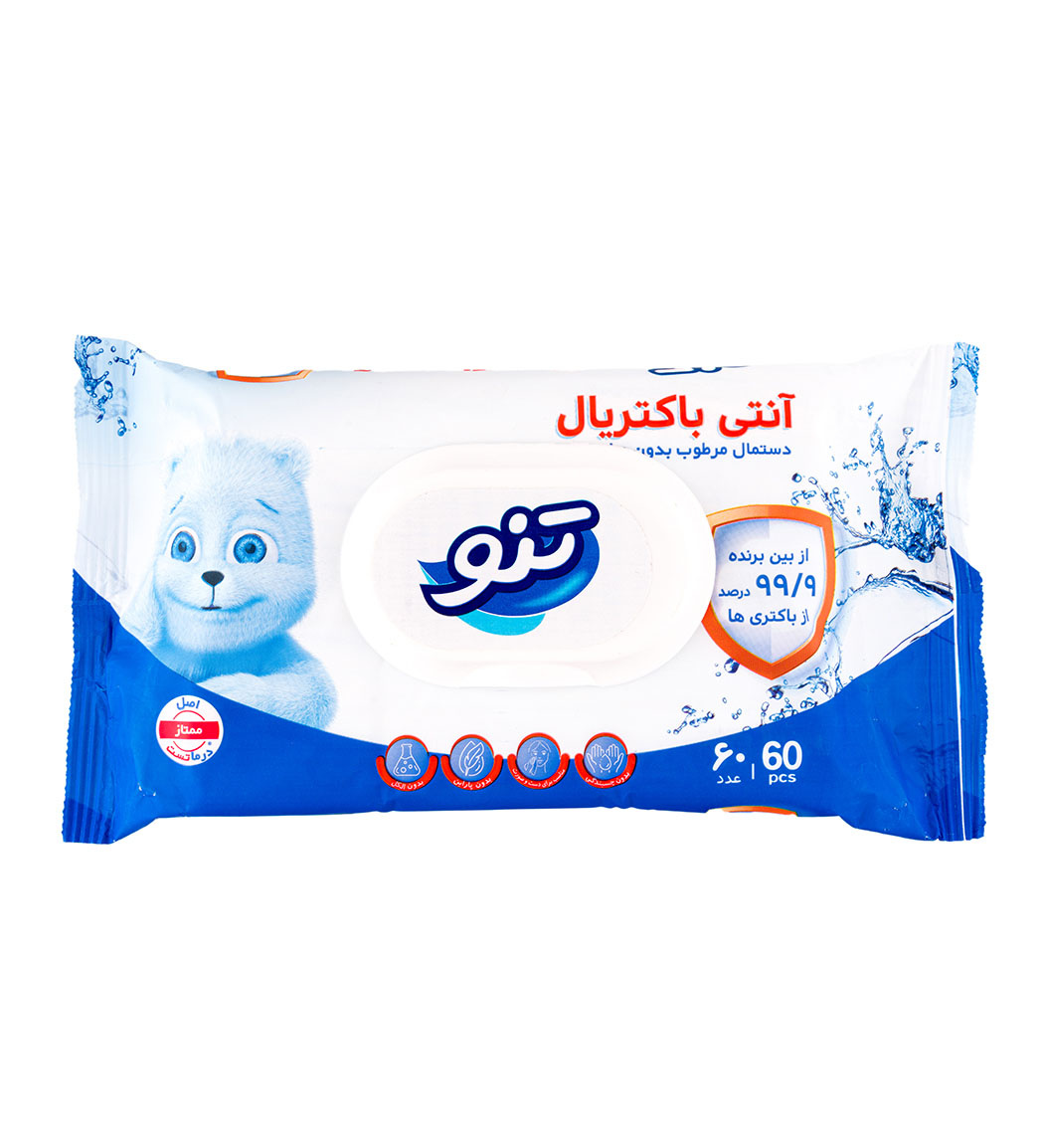 دستمال مرطوب بدون عطر آنتی باکتریال تنو