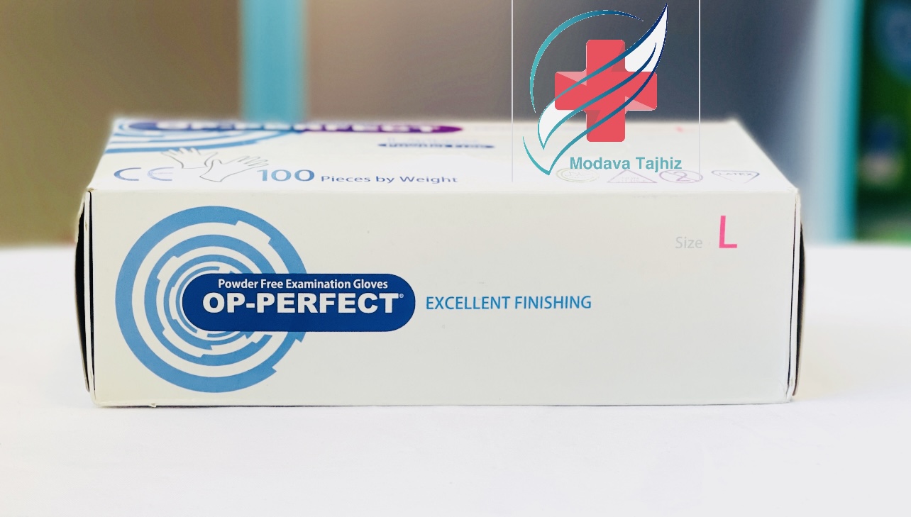 دستکش لاتکس بدون پودر op perfect سایز لارج 