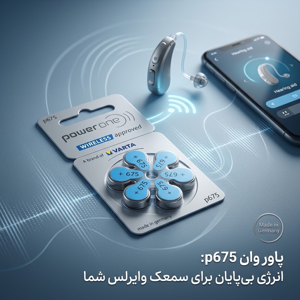 باتری سمعک پاوروان مدل بسته ۶ عددی